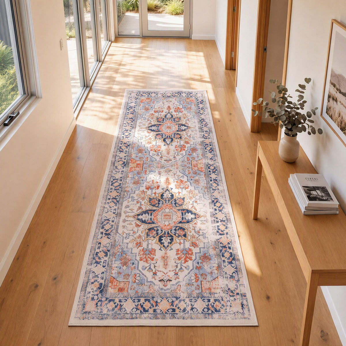 80 x 180 cm Runner Rug for Living Room, Kitchen, Entryway & Bedroom – Crease-Free, Foldable, Water-Repellent, Non-Shedding, Polyester - Home & Garden > Rugs > Round Rugs - Rivercity House & Home Co. (ABN 18 642 972 209) - Affordable Modern Furniture Australia