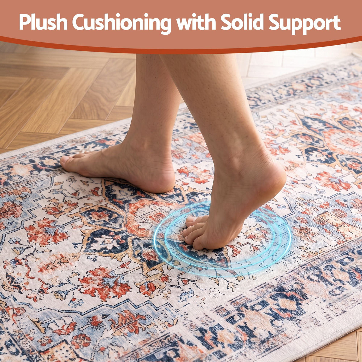 80 x 180 cm Runner Rug for Living Room, Kitchen, Entryway & Bedroom – Crease-Free, Foldable, Water-Repellent, Non-Shedding, Polyester - Home & Garden > Rugs > Round Rugs - Rivercity House & Home Co. (ABN 18 642 972 209) - Affordable Modern Furniture Australia