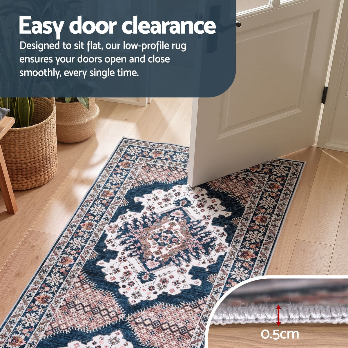 80 x 180 cm Ultra-Thin Washable Runner Area Rug Bohemian Medallion Carpet - Home & Garden > Rugs > Round Rugs - Rivercity House & Home Co. (ABN 18 642 972 209) - Affordable Modern Furniture Australia