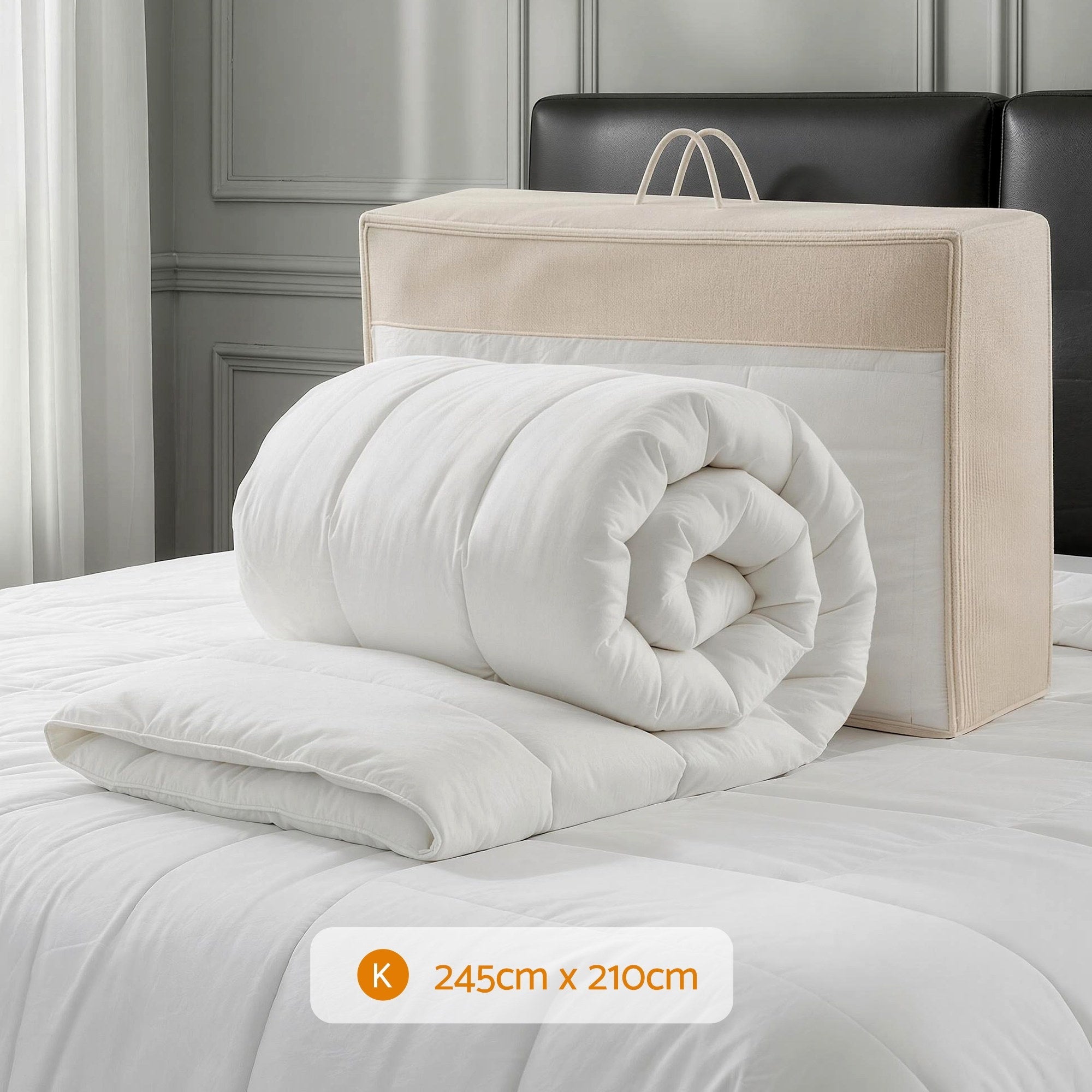 800GSM Extra Thick King Wool Quilt with Baffle Box Construction - White - Home & Garden > Bedding > Quilts & Duvets - Rivercity House & Home Co. (ABN 18 642 972 209) - Affordable Modern Furniture Australia