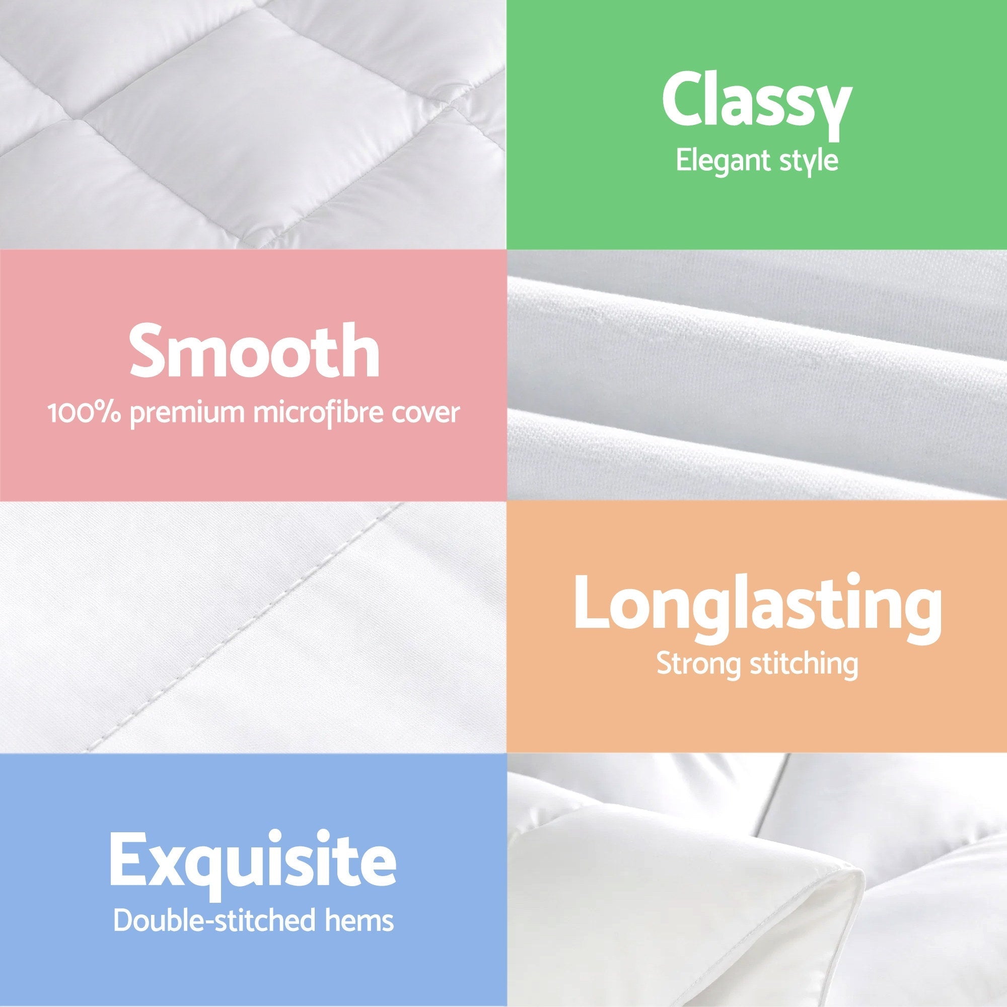 800GSM Extra Thick Queen Wool Quilt with Baffle Box Construction - White - Home & Garden > Bedding > Quilts & Duvets - Rivercity House & Home Co. (ABN 18 642 972 209) - Affordable Modern Furniture Australia