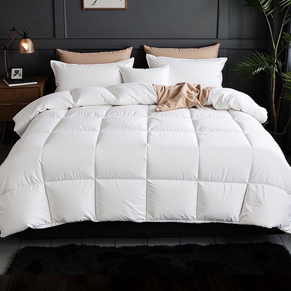 800GSM Goose Down Feather Quilt Single - White - Home & Garden > Bedding > Quilts & Duvets - Rivercity House & Home Co. (ABN 18 642 972 209) - Affordable Modern Furniture Australia