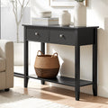 80CM Console Table with 2 Drawers for Hallway Entryway - Black
