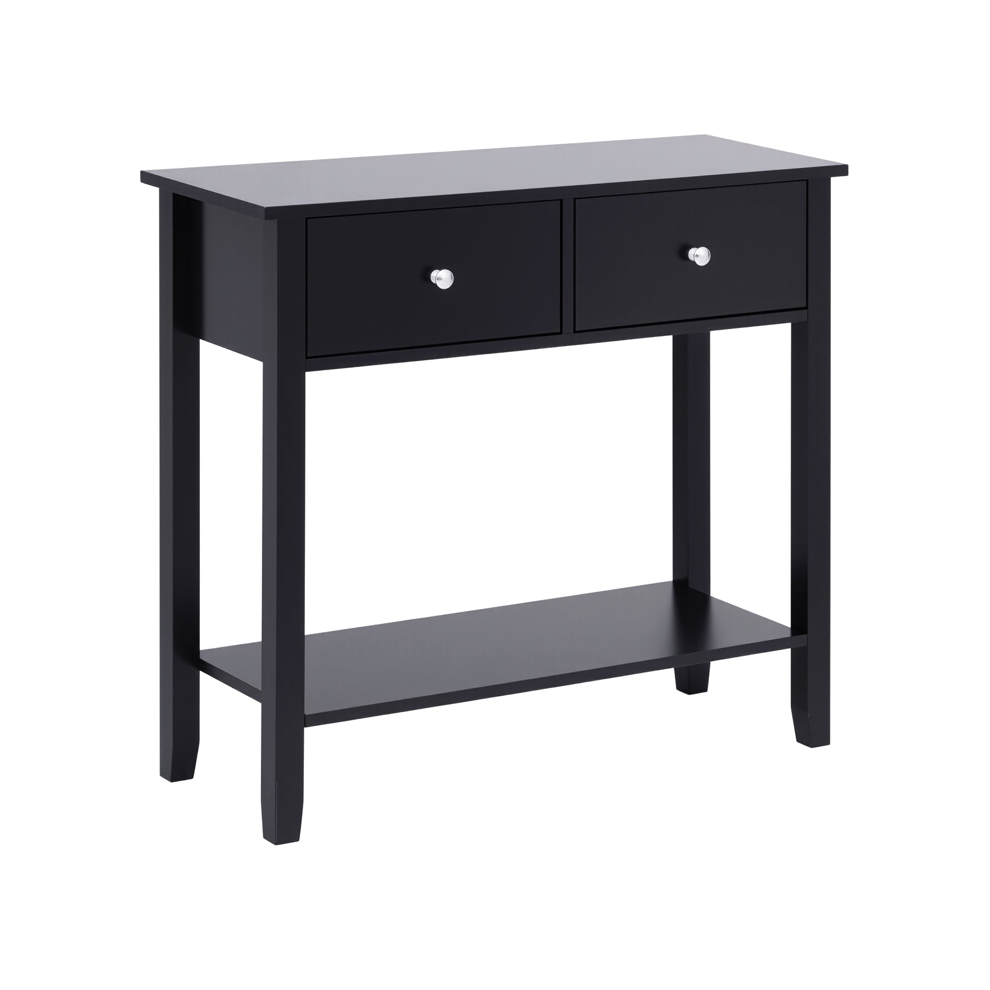 80CM Console Table with 2 Drawers for Hallway Entryway Sofa - Black - Furniture > Living Room > Side Tables - Rivercity House & Home Co. (ABN 18 642 972 209) - Affordable Modern Furniture Australia