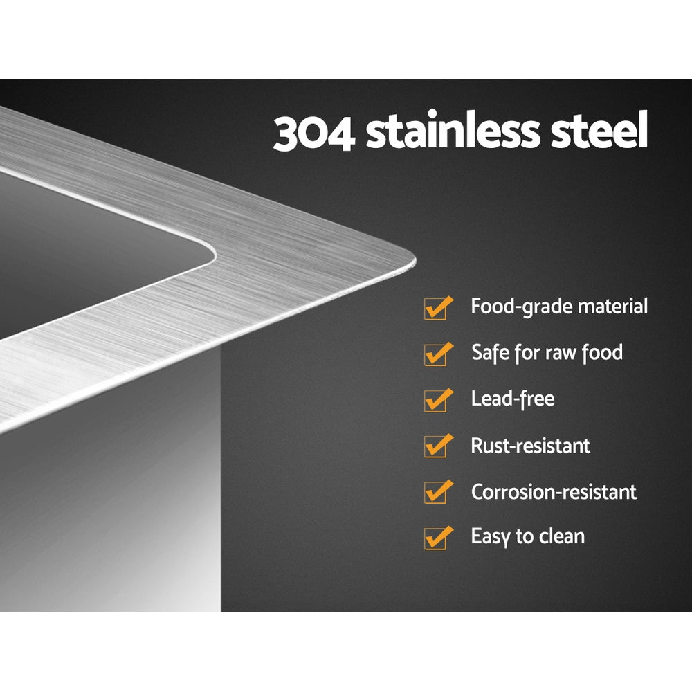 80cm x 45cm Stainless Steel Kitchen Sink Flush/Drop - in Mount Silver - Home & Garden > DIY > Kitchen & Bathroom DIY - Rivercity House & Home Co. (ABN 18 642 972 209) - Affordable Modern Furniture Australia