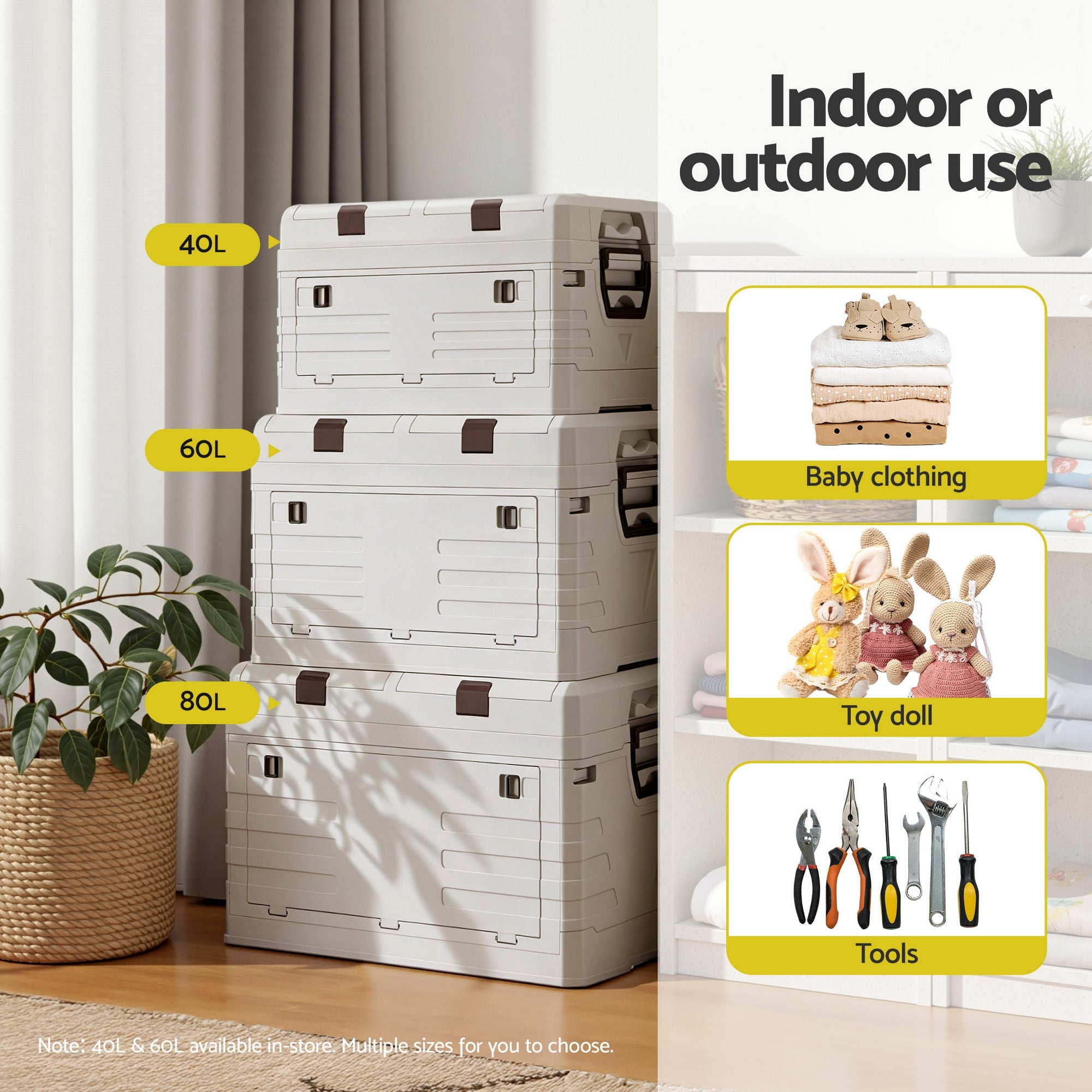 80L Outdoor Storage Box Foldable Camping Collapsible Bins Organizer - Furniture > Outdoor > Outdoor Storage Boxes - Rivercity House & Home Co. (ABN 18 642 972 209) - Affordable Modern Furniture Australia