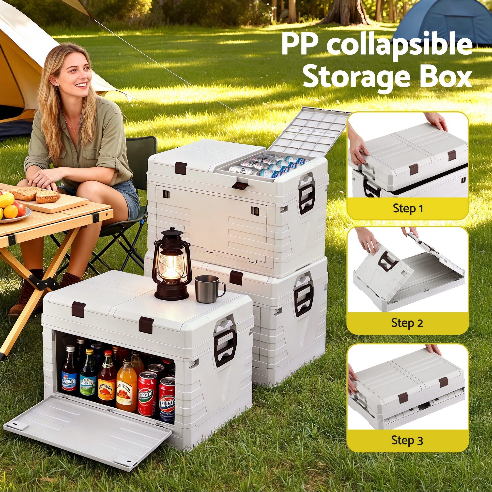80L Outdoor Storage Box Foldable Camping Collapsible Bins Organizer - Furniture > Outdoor > Outdoor Storage Boxes - Rivercity House & Home Co. (ABN 18 642 972 209) - Affordable Modern Furniture Australia