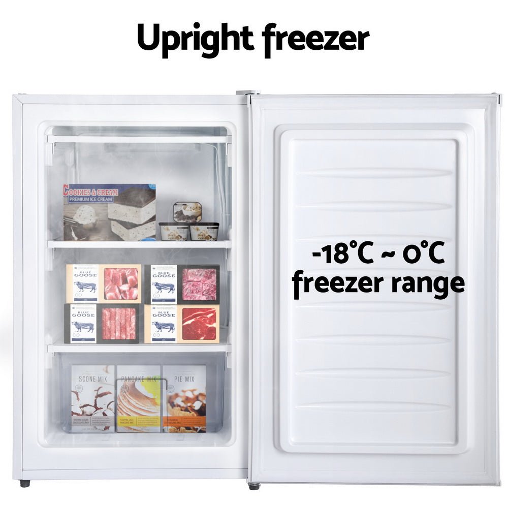 81L Upright Freezer Fridge White - Appliances > Fridges & Freezers > Freezers - Rivercity House & Home Co. (ABN 18 642 972 209) - Affordable Modern Furniture Australia
