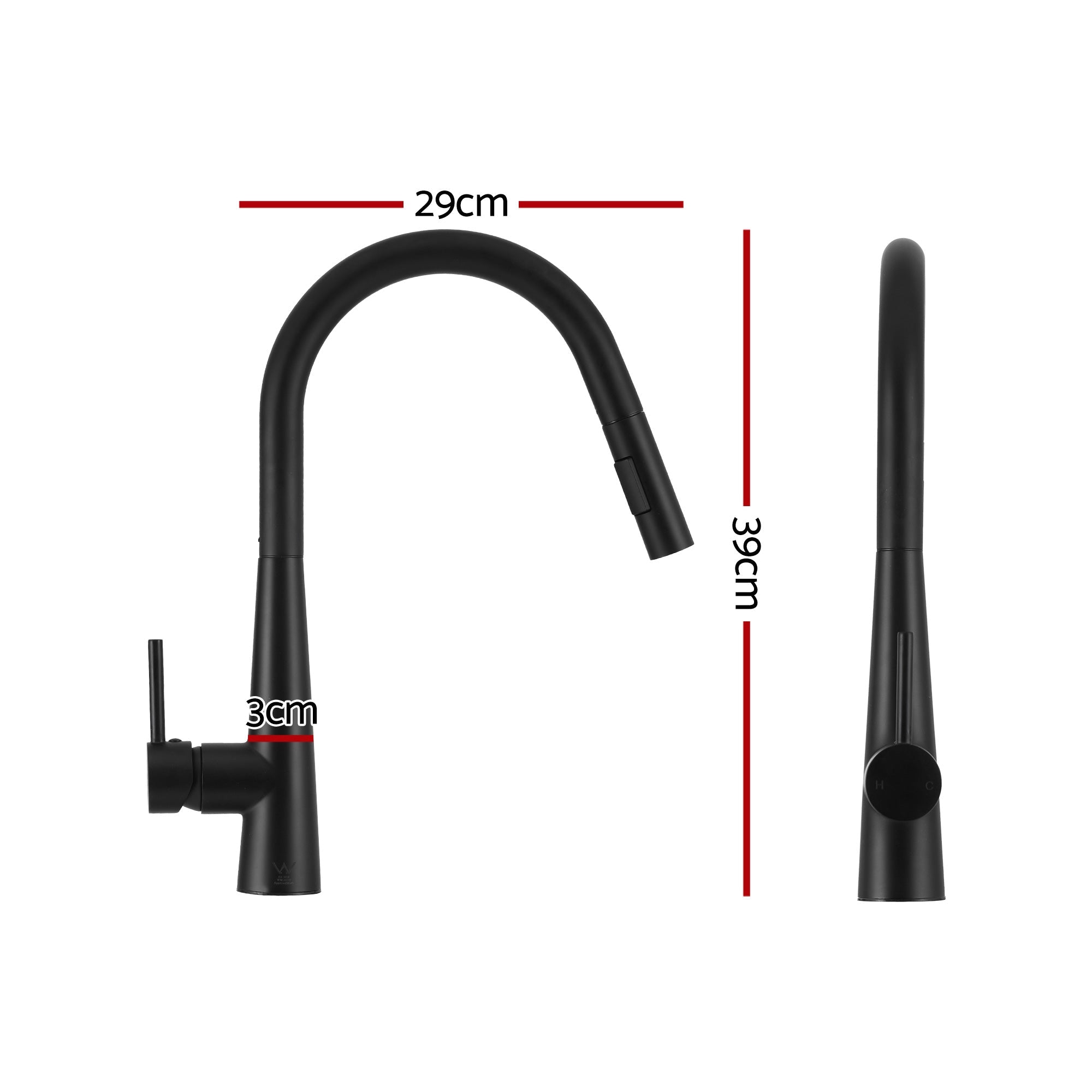 81x45cm Stainless Steel Single Bowl Kitchen Sink with Pull - Out Mixer Tap - Black - Furniture > Dining > Kitchen Sinks - Rivercity House & Home Co. (ABN 18 642 972 209) - Affordable Modern Furniture Australia