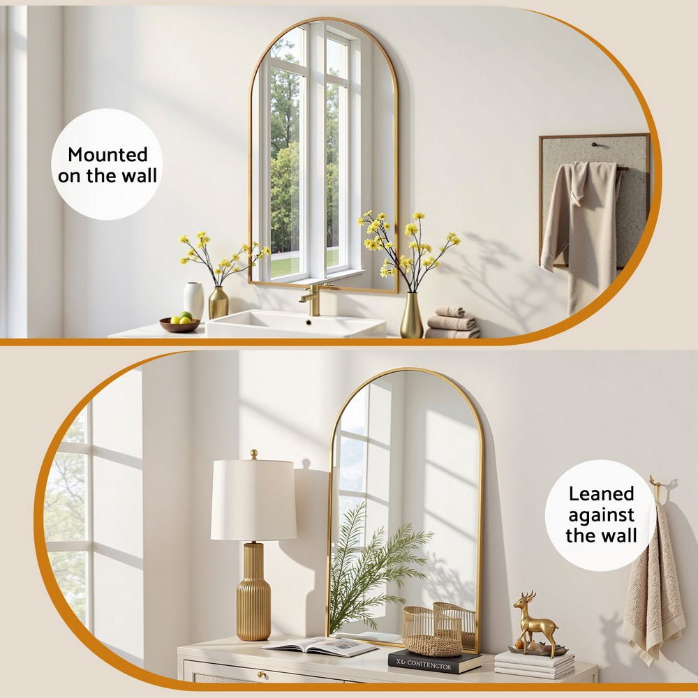 86x50cm Arched Wall Mirror Vanity Makeup Home Decor - Home & Garden > Decor > Mirrors - Rivercity House & Home Co. (ABN 18 642 972 209) - Affordable Modern Furniture Australia