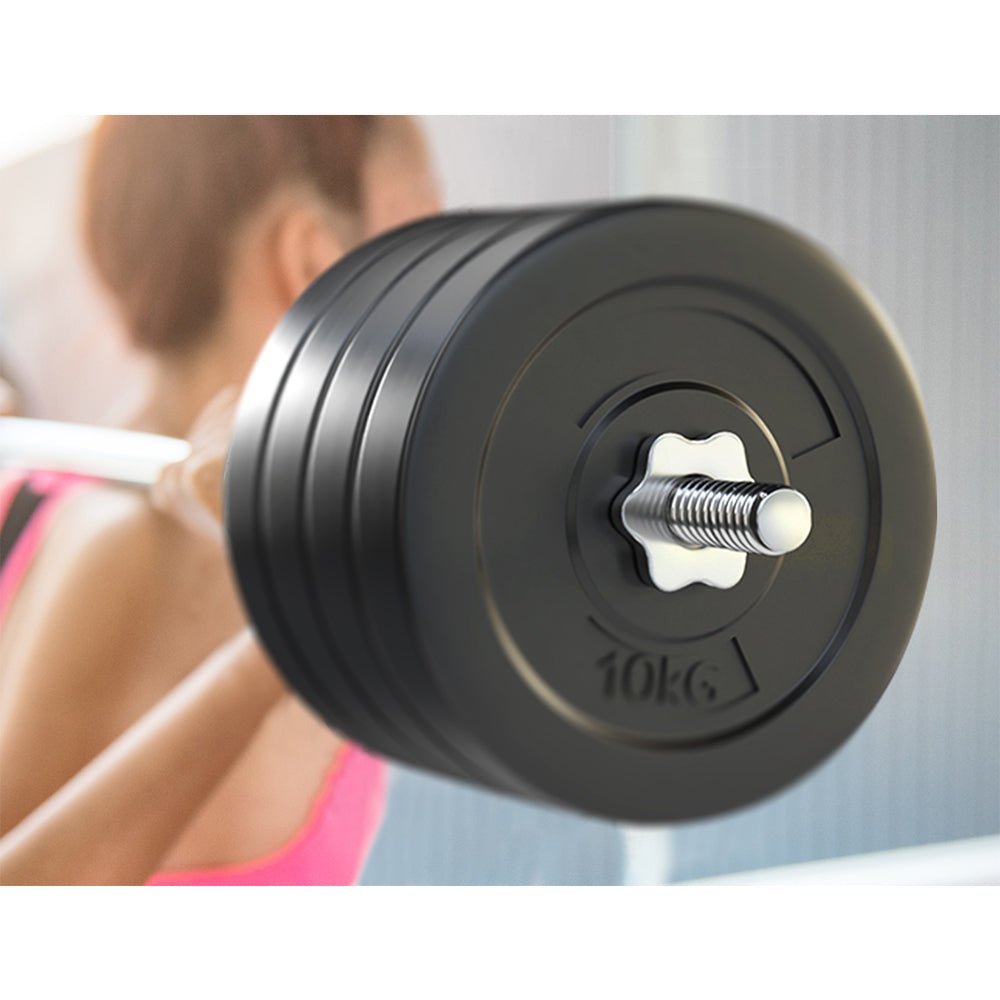 88kg Barbell Set with 168cm Bar and Weight Plates - Black - Sports & Fitness > Exercise, Gym & Fitness > Exercise Benches - Rivercity House & Home Co. (ABN 18 642 972 209) - Affordable Modern Furniture Australia
