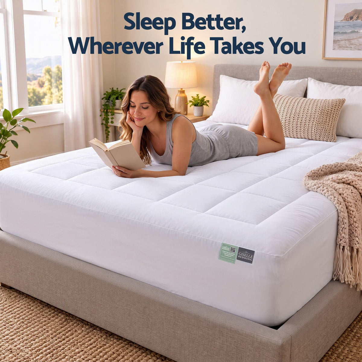 8cm Queen Memory Foam Mattress Topper Pillow Top with Gel Foam - Furniture > Mattresses > Mattress Toppers - Rivercity House & Home Co. (ABN 18 642 972 209) - Affordable Modern Furniture Australia
