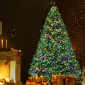 8FT / 2.4M Christmas Tree - 1436 Tips - Pre-lit 3190 Multi-Colour LED Lights - 8 Light Modes - Green