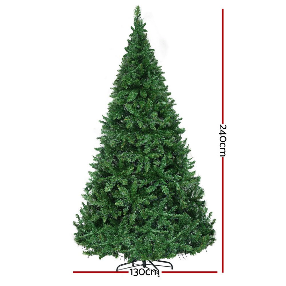 8FT / 2.4M Fir Christmas Tree - 1488 Tips - Pre-lit 1488 Warm White LED Lights - Green - Occasions > Christmas > Christmas Trees - Rivercity House & Home Co. (ABN 18 642 972 209) - Affordable Modern Furniture Australia