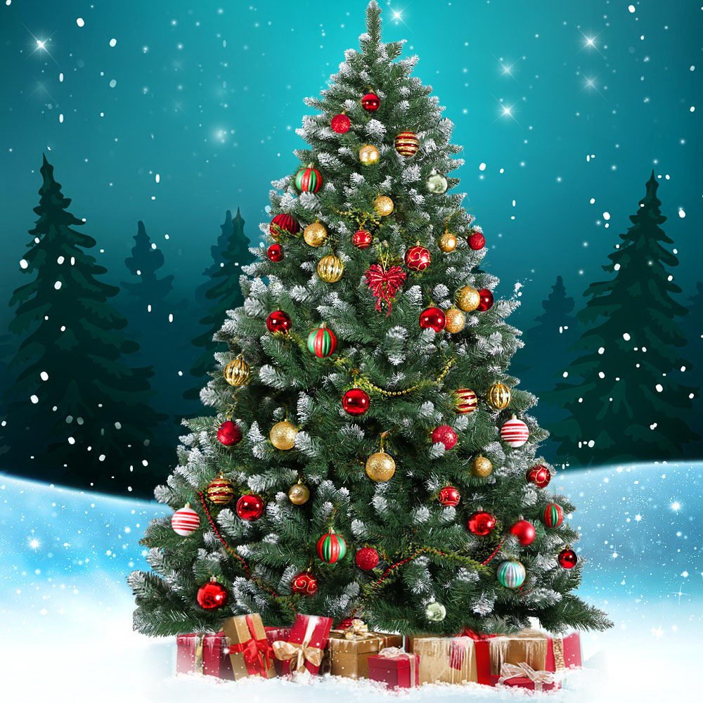 8FT Christmas Tree | Tips: 1400 | Snow Effect - Occasions - Rivercity House & Home Co. (ABN 18 642 972 209) - Affordable Modern Furniture Australia