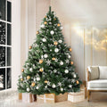 8FT / 2.4M Snow Tipped Christmas Tree - 1400 Tips - Traditional Design - Green