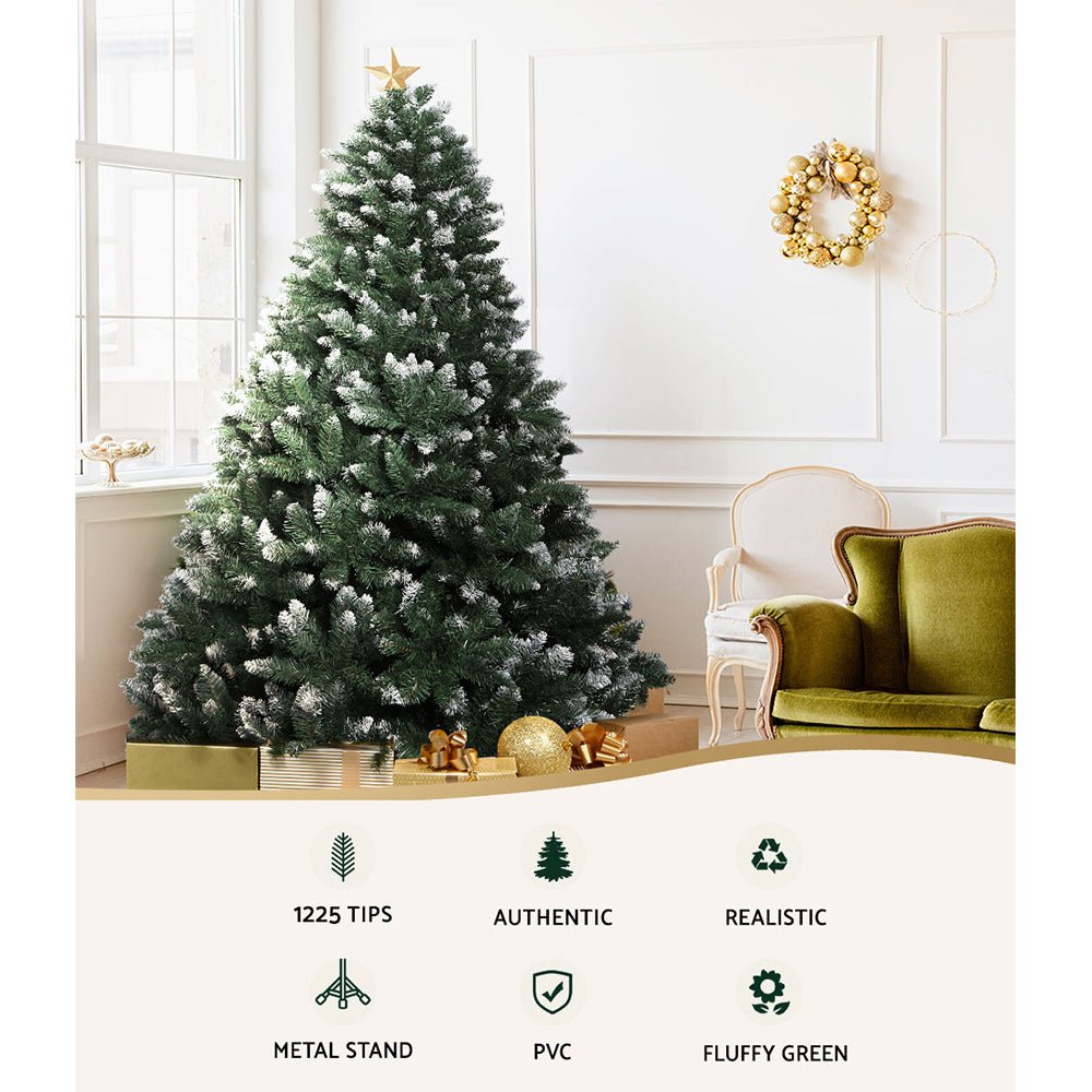 8FT Christmas Tree | Tips: 1400 | Snow Effect - Occasions - Rivercity House & Home Co. (ABN 18 642 972 209) - Affordable Modern Furniture Australia