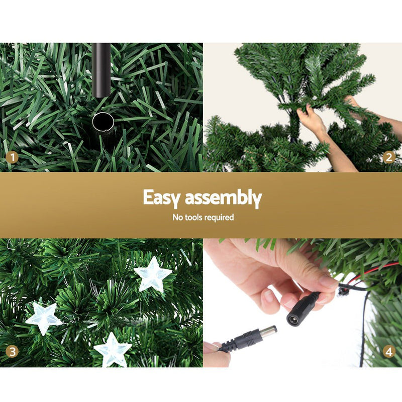 8FT Christmas Tree | Tips: 320 | Fibre Optic Stars | LED Top Star - Occasions - Rivercity House & Home Co. (ABN 18 642 972 209) - Affordable Modern Furniture Australia