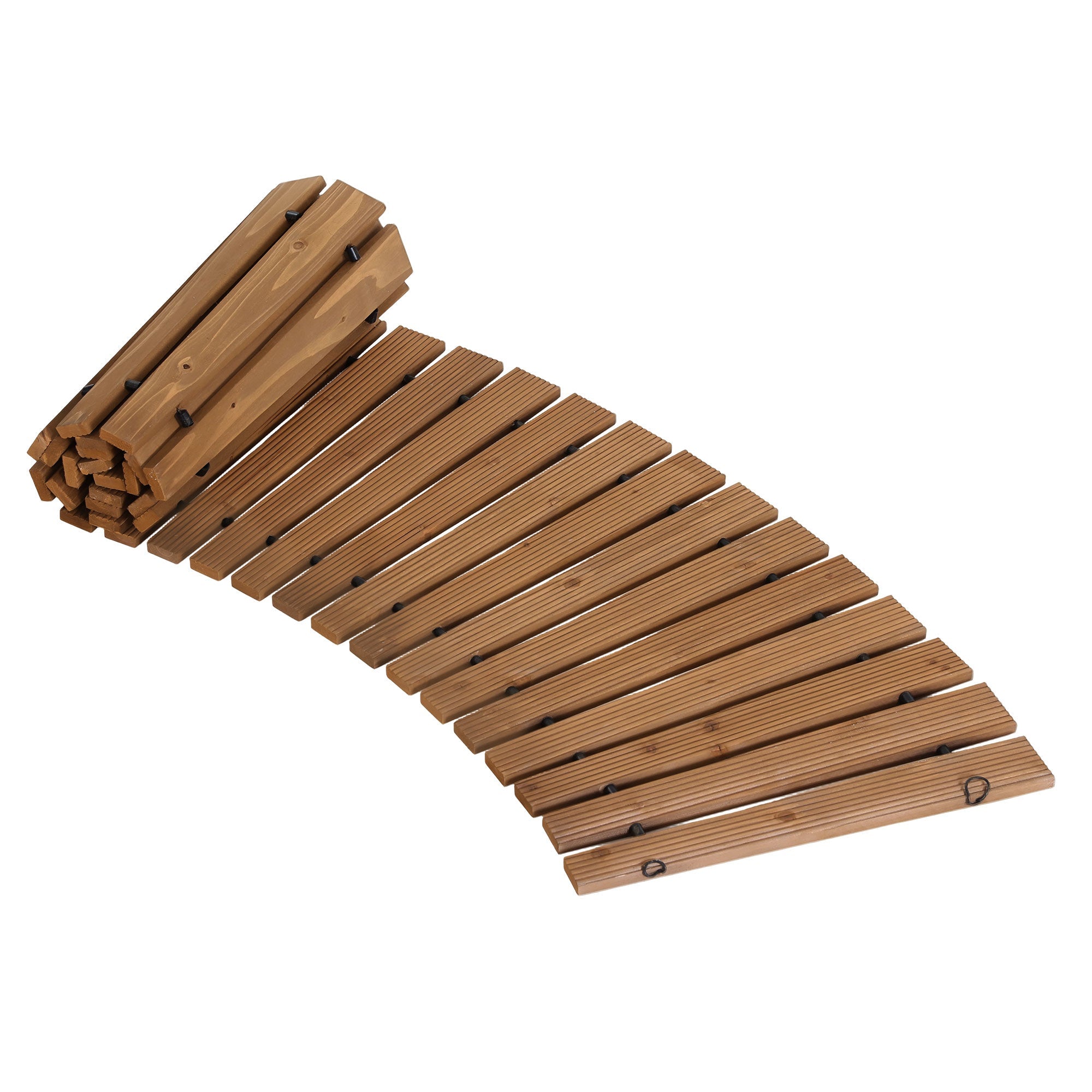 8FT Wooden Garden Pathway Roll - Out Curved Walkway Outdoor Backyard Brown - Home & Garden > Decor > Garden Ornaments - Rivercity House & Home Co. (ABN 18 642 972 209) - Affordable Modern Furniture Australia