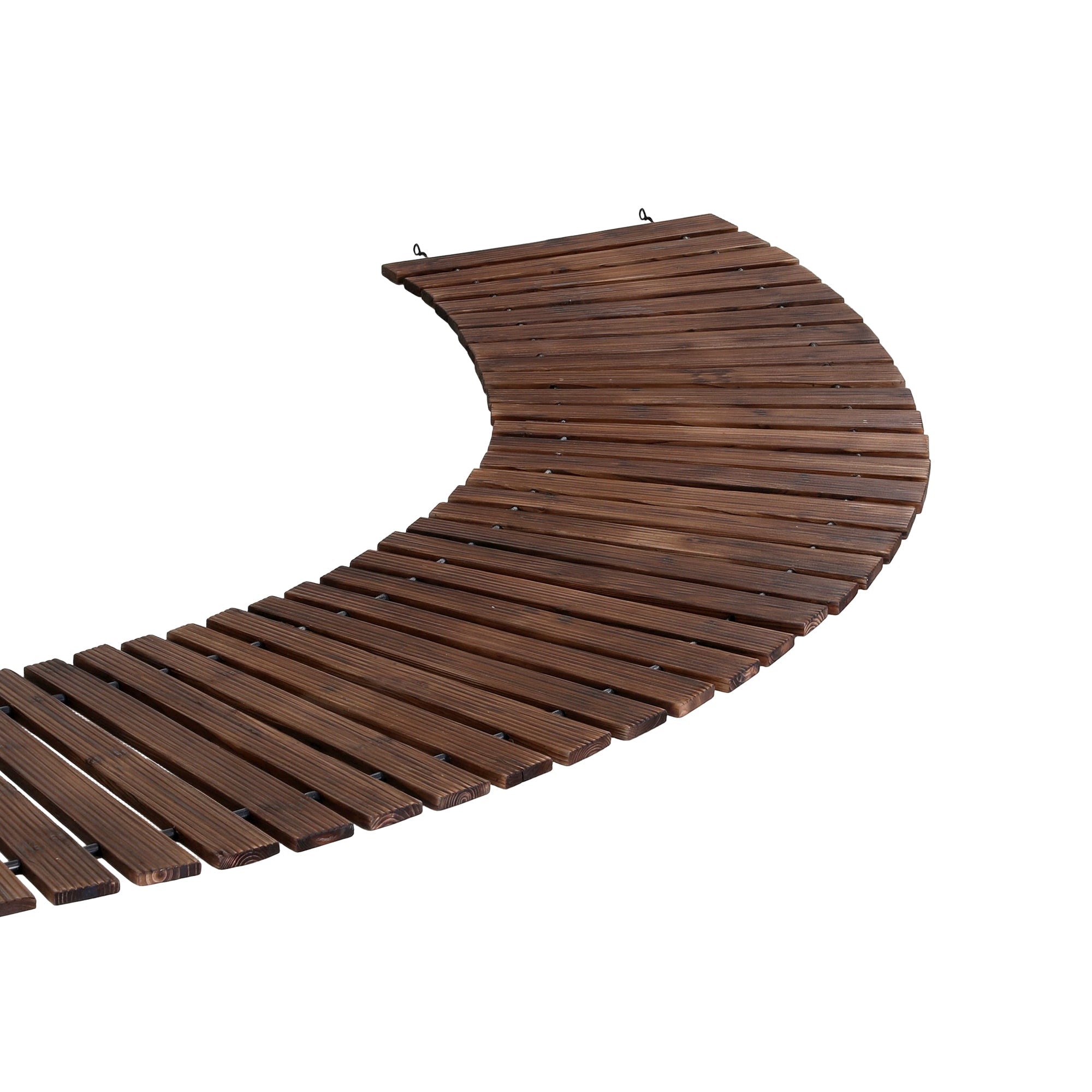 8FT Wooden Garden Pathway Roll - Out Curved Walkway Outdoor Backyard Charcoal Brown - Home & Garden > Decor > Garden Ornaments - Rivercity House & Home Co. (ABN 18 642 972 209) - Affordable Modern Furniture Australia