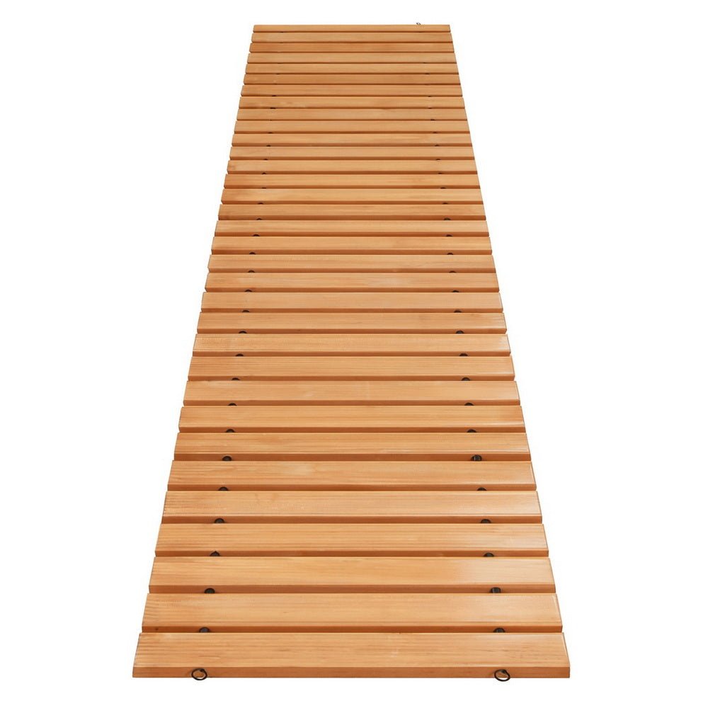 8FT Wooden Garden Pathway Roll - Out Straight Walkway Outdoor Backyard Brown - Home & Garden > Decor > Garden Ornaments - Rivercity House & Home Co. (ABN 18 642 972 209) - Affordable Modern Furniture Australia