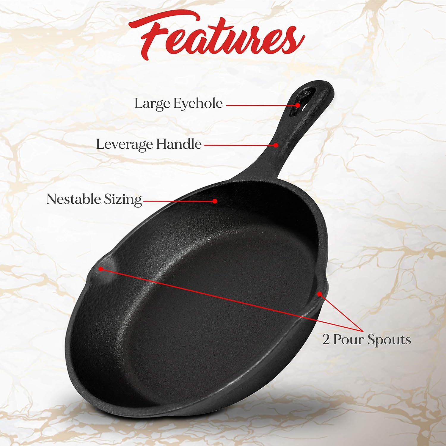 8inch 21cm Cast Iron Skillet Cookware Chef Quality Pre - Seasoned Pan Pans - Home & Garden > Kitchenware > Skillets & Frying Pans - Rivercity House & Home Co. (ABN 18 642 972 209) - Affordable Modern Furniture Australia