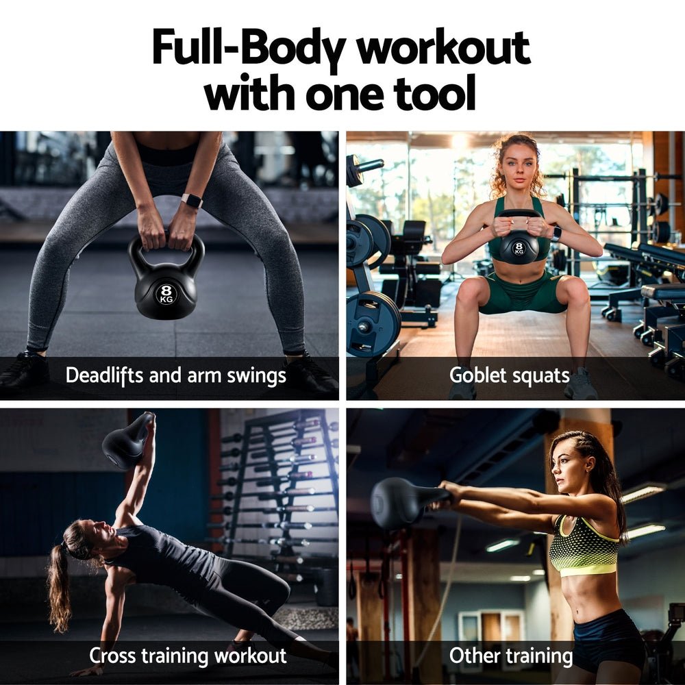 8kg Kettlebell for Weight Lifting and Gym Workouts - Black - Sports & Fitness > Exercise, Gym & Fitness > Free Weights - Rivercity House & Home Co. (ABN 18 642 972 209) - Affordable Modern Furniture Australia