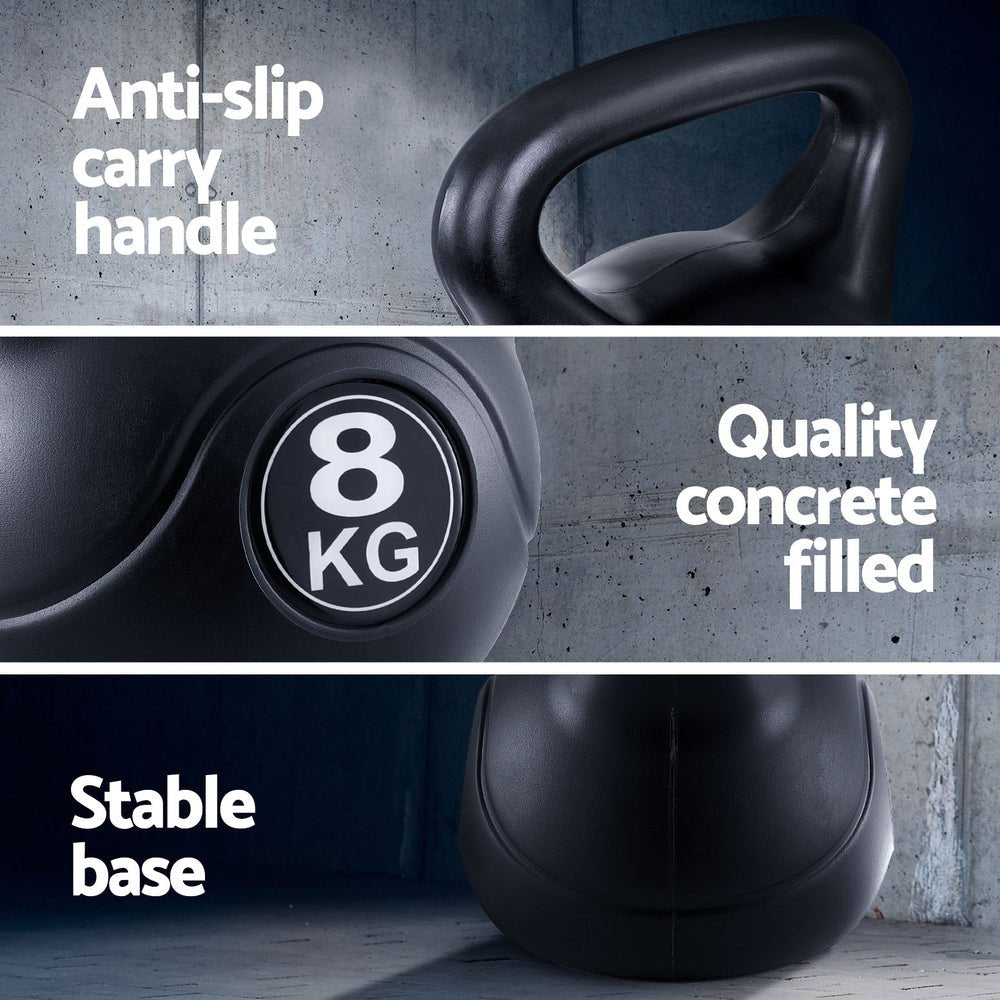 8kg Kettlebell for Weight Lifting and Gym Workouts - Black - Sports & Fitness > Exercise, Gym & Fitness > Free Weights - Rivercity House & Home Co. (ABN 18 642 972 209) - Affordable Modern Furniture Australia