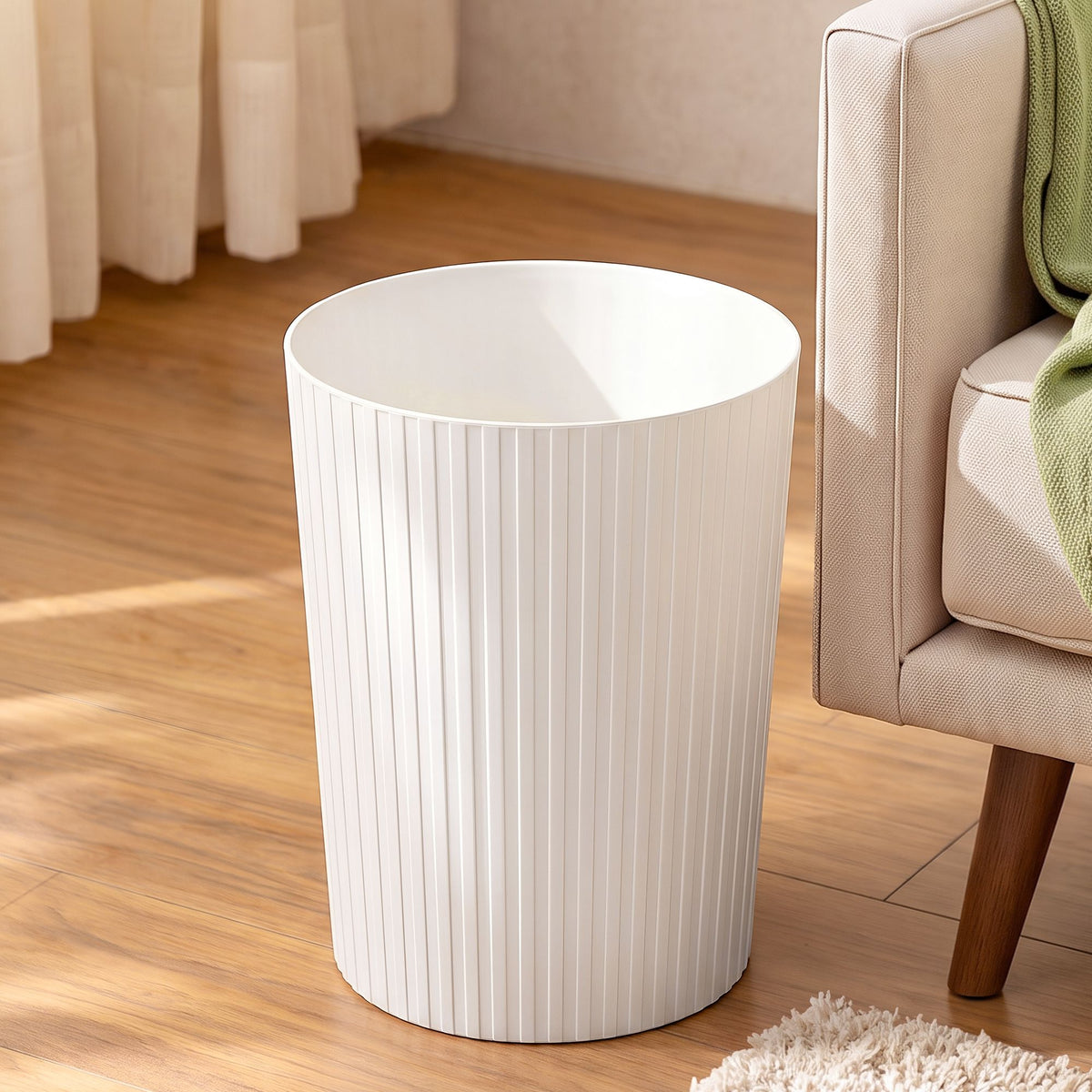 8L Open Top Rubbish Bin Waste Storage Dustbin - White - Home & Garden > Kitchen Bins > Automatic Bins - Rivercity House & Home Co. (ABN 18 642 972 209) - Affordable Modern Furniture Australia