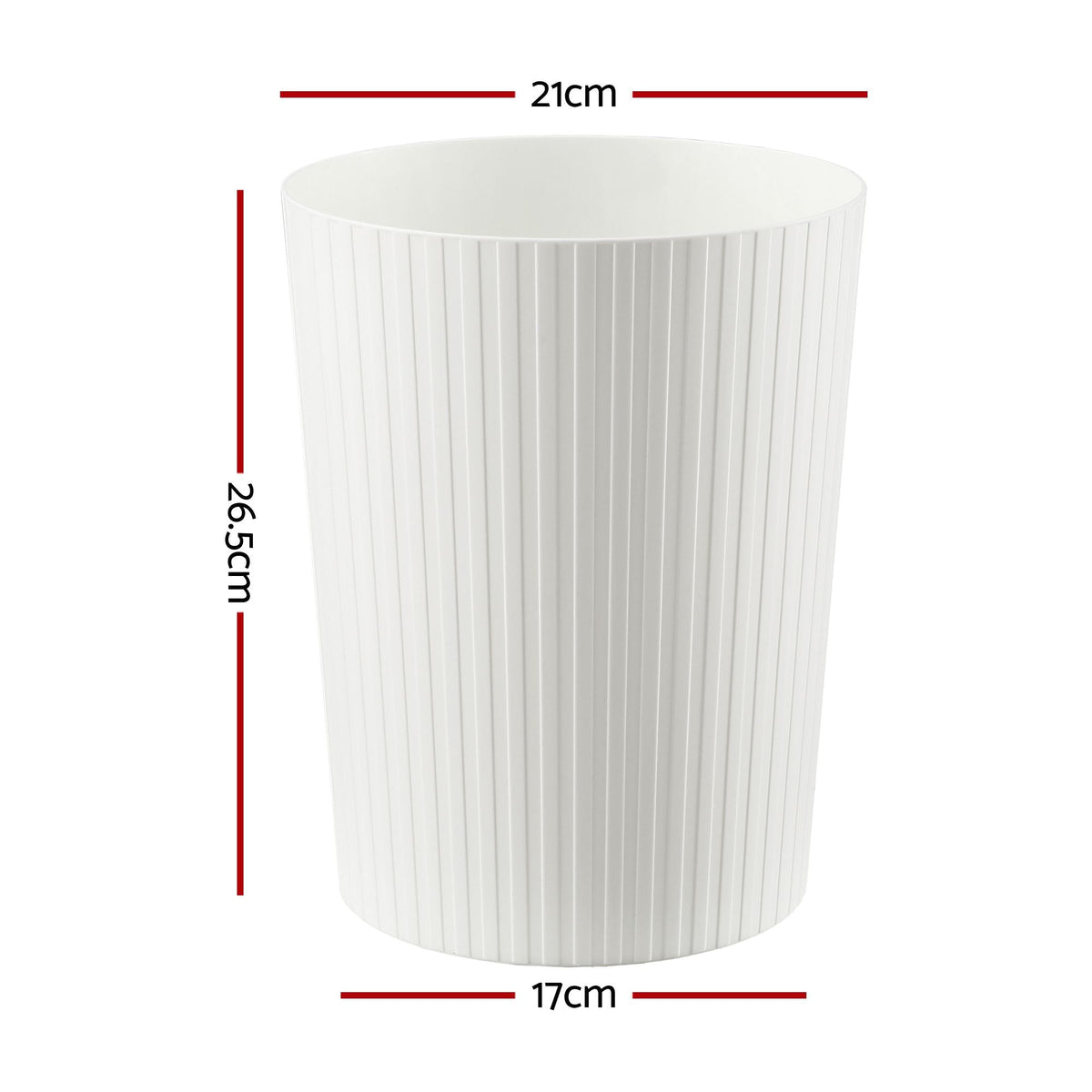 8L Open Top Rubbish Bin Waste Storage Dustbin - White - Home & Garden > Kitchen Bins > Automatic Bins - Rivercity House & Home Co. (ABN 18 642 972 209) - Affordable Modern Furniture Australia