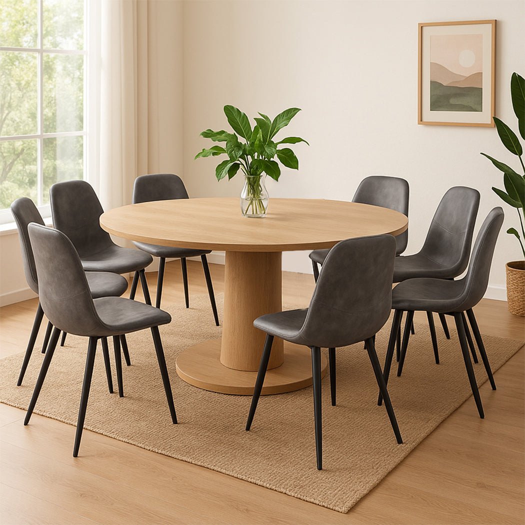 8x Eames Dining Chairs with Steel Frame and Foam Cushioning - Grey - Rivercity House & Home Co. (ABN 18 642 972 209) - Affordable Modern Furniture Australia
