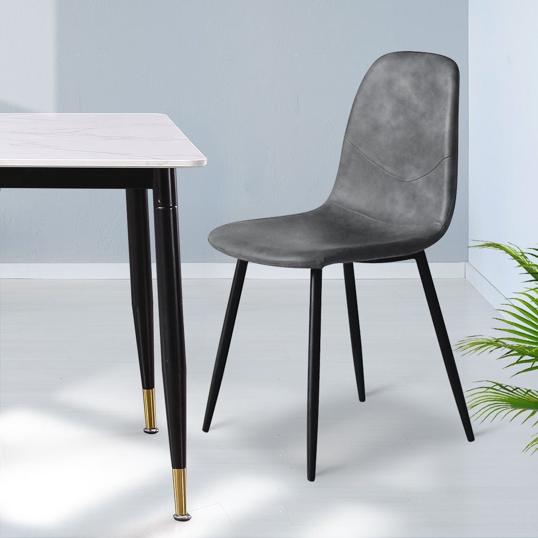 8x Eames Dining Chairs with Steel Frame and Foam Cushioning - Grey - Rivercity House & Home Co. (ABN 18 642 972 209) - Affordable Modern Furniture Australia