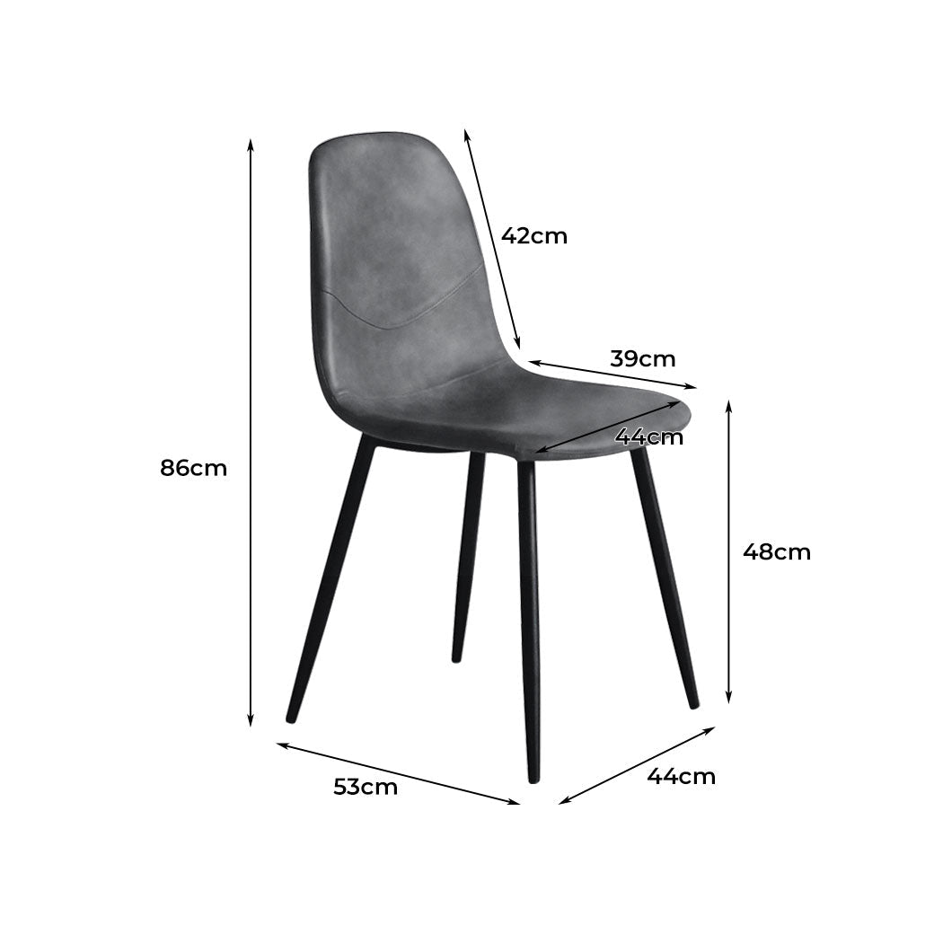 8x Eames Dining Chairs with Steel Frame and Foam Cushioning - Grey - Rivercity House & Home Co. (ABN 18 642 972 209) - Affordable Modern Furniture Australia
