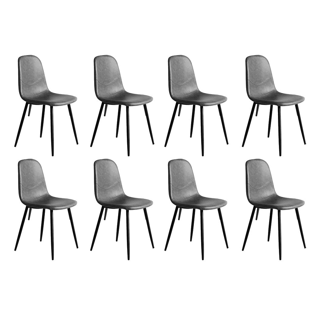 8x Eames Dining Chairs with Steel Frame and Foam Cushioning - Grey - Rivercity House & Home Co. (ABN 18 642 972 209) - Affordable Modern Furniture Australia
