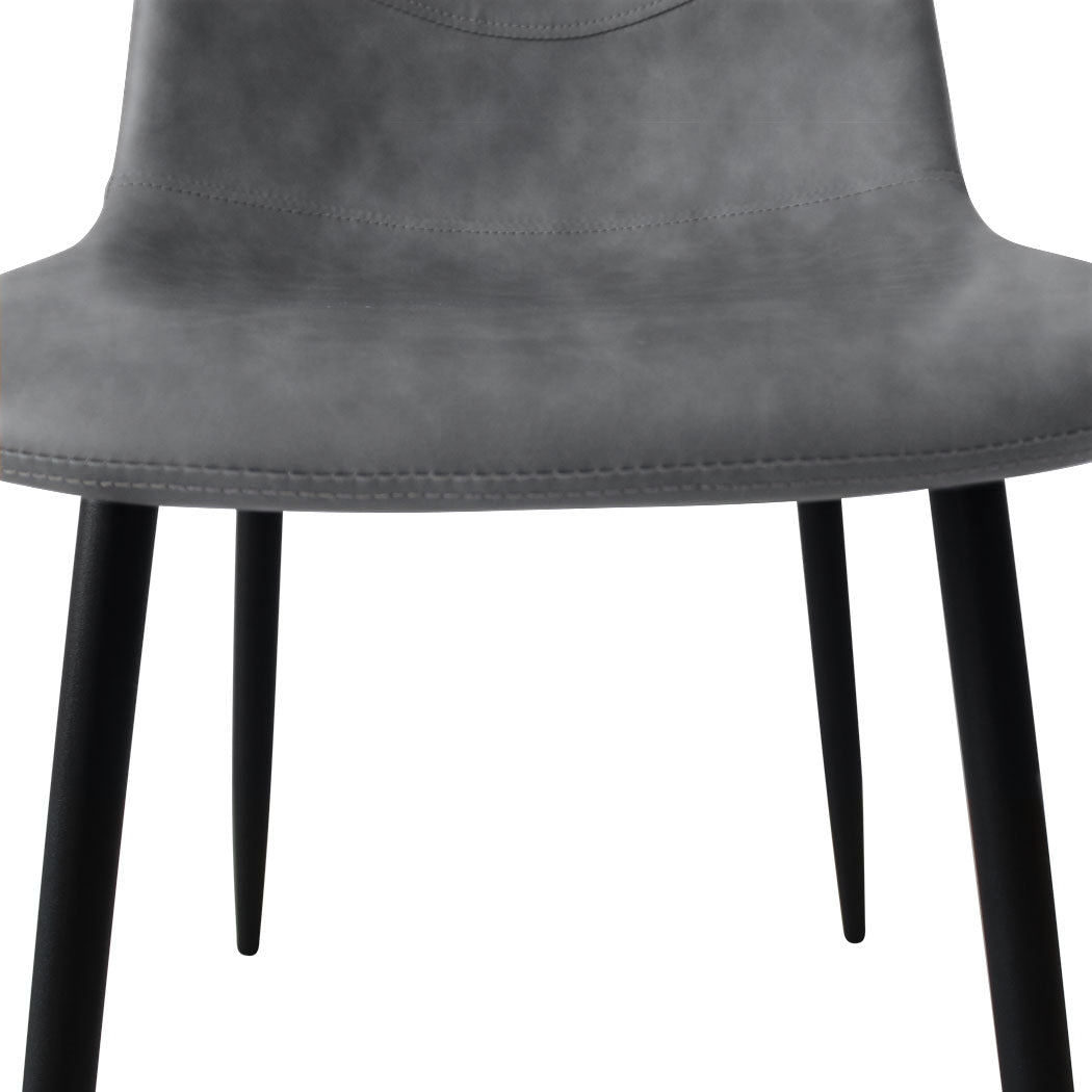 8x Eames Dining Chairs with Steel Frame and Foam Cushioning - Grey - Rivercity House & Home Co. (ABN 18 642 972 209) - Affordable Modern Furniture Australia