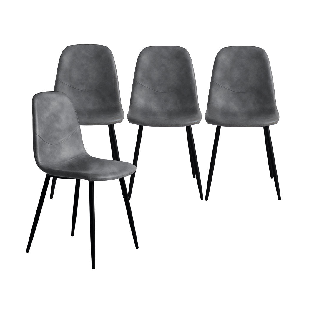 8x Eames Dining Chairs with Steel Frame and Foam Cushioning - Grey - Rivercity House & Home Co. (ABN 18 642 972 209) - Affordable Modern Furniture Australia