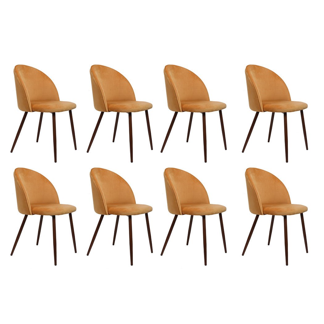 8x French Dining Chairs with Velvet Seat - Mustard - Rivercity House & Home Co. (ABN 18 642 972 209) - Affordable Modern Furniture Australia