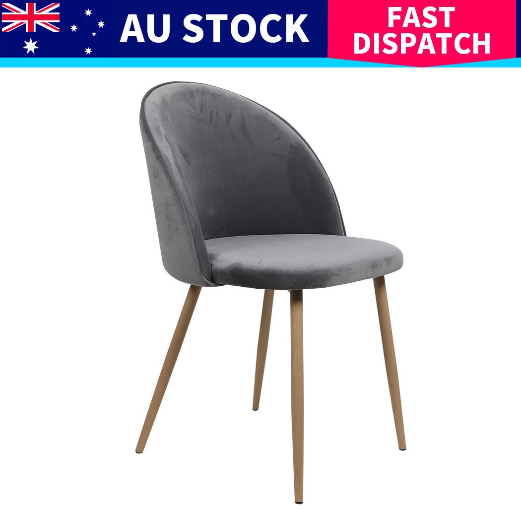 8x French Provincial Dining Chairs with Velvet Seat - Grey - Rivercity House & Home Co. (ABN 18 642 972 209) - Affordable Modern Furniture Australia