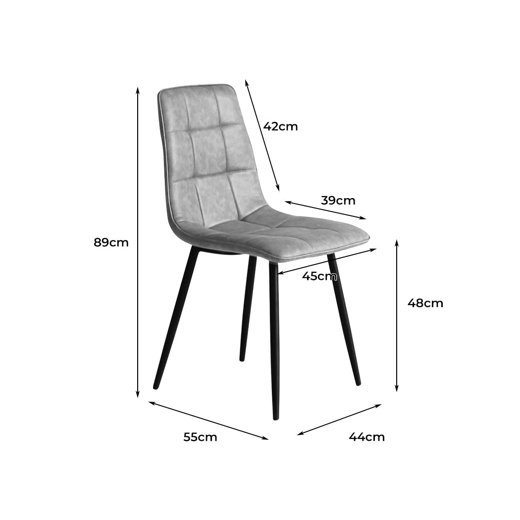 8x Grey Dining Chairs Kitchen Chairs - Grey - Rivercity House & Home Co. (ABN 18 642 972 209) - Affordable Modern Furniture Australia