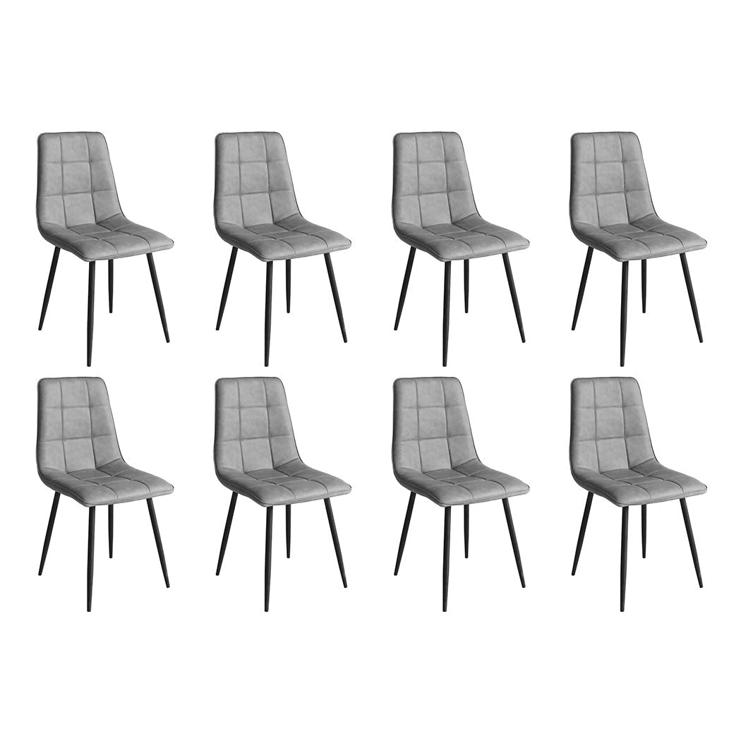 8x Grey Dining Chairs Kitchen Chairs - Grey - Rivercity House & Home Co. (ABN 18 642 972 209) - Affordable Modern Furniture Australia