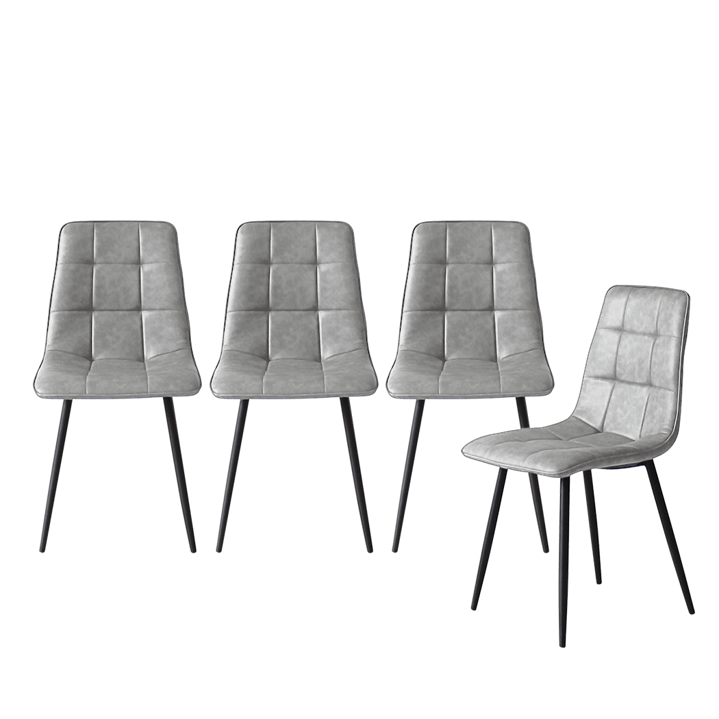 8x Grey Dining Chairs Kitchen Chairs - Grey - Rivercity House & Home Co. (ABN 18 642 972 209) - Affordable Modern Furniture Australia