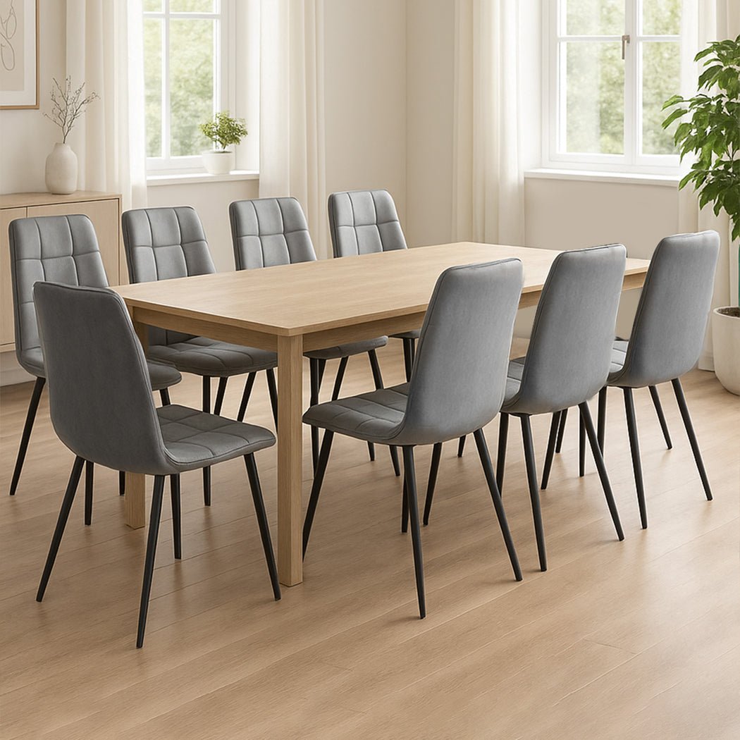 8x Grey Dining Chairs Kitchen Chairs - Grey - Rivercity House & Home Co. (ABN 18 642 972 209) - Affordable Modern Furniture Australia