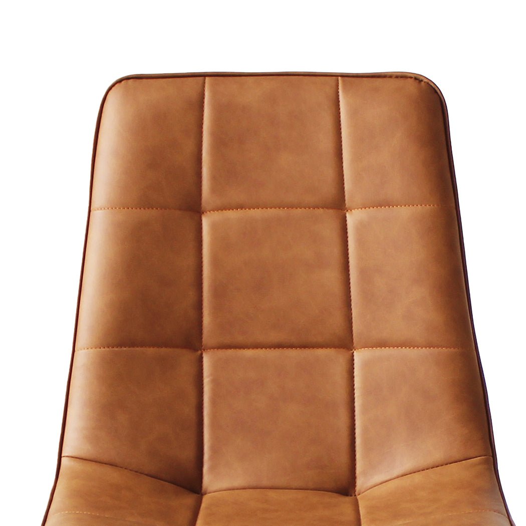 8x PU Leather Dining Chairs with Steel Legs - Brown - Rivercity House & Home Co. (ABN 18 642 972 209) - Affordable Modern Furniture Australia