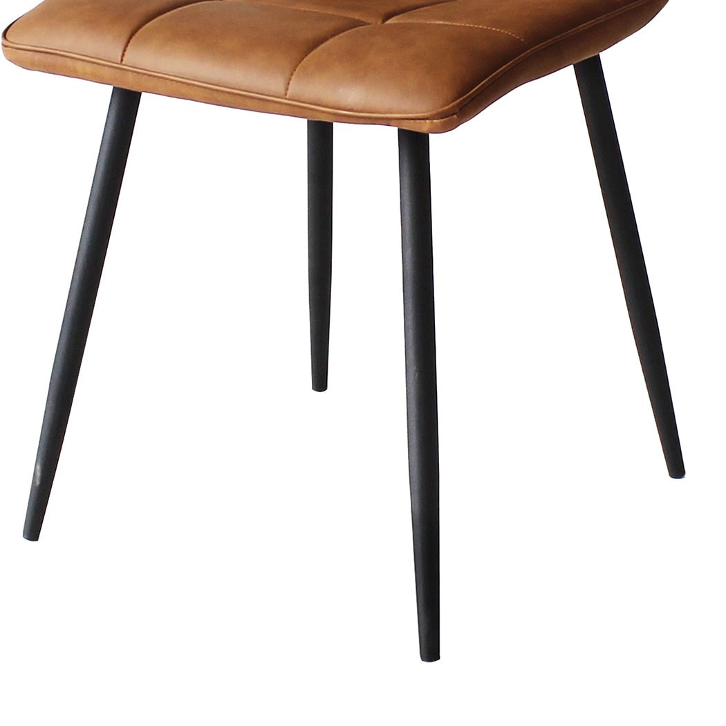 8x PU Leather Dining Chairs with Steel Legs - Brown - Rivercity House & Home Co. (ABN 18 642 972 209) - Affordable Modern Furniture Australia