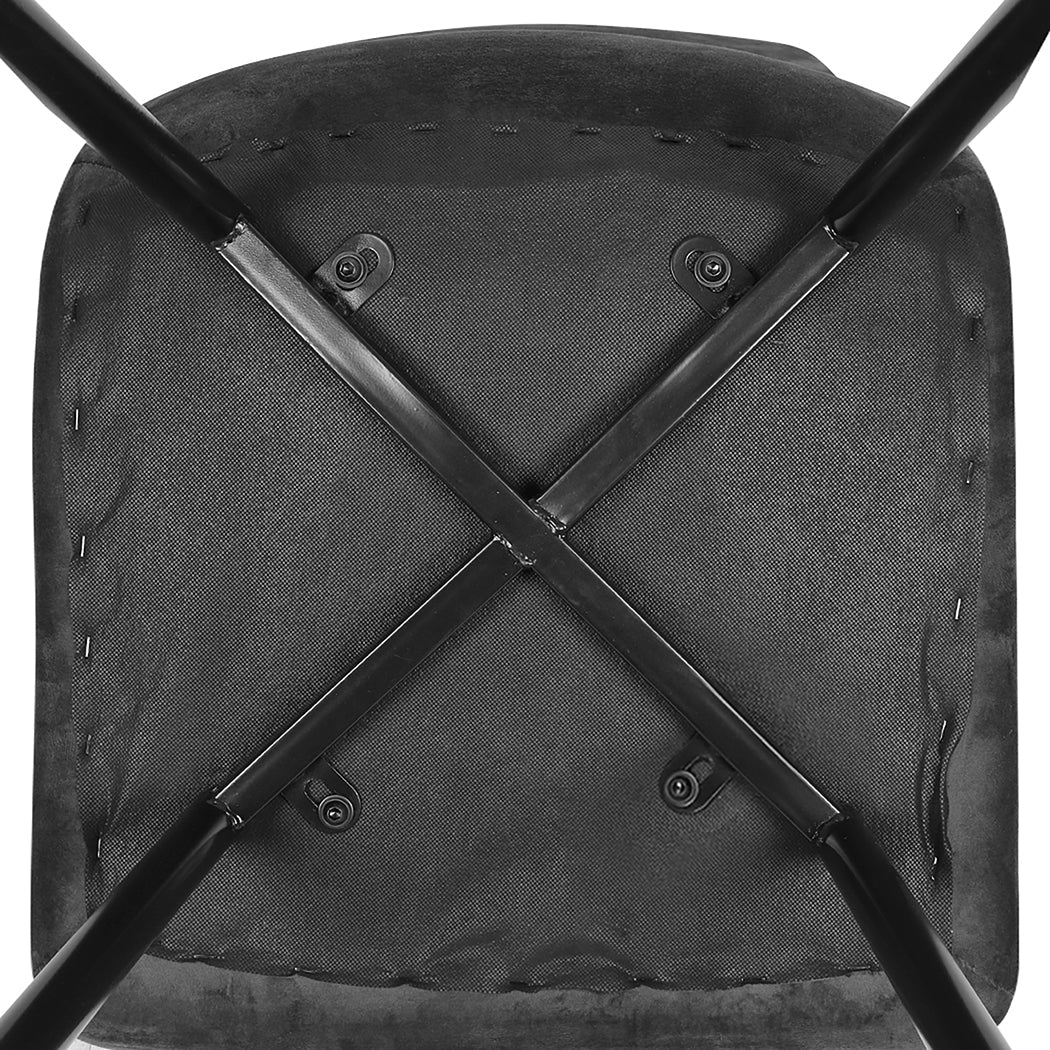 8x Velvet Dining Chairs with Steel Legs for Kitchen - Grey - Rivercity House & Home Co. (ABN 18 642 972 209) - Affordable Modern Furniture Australia