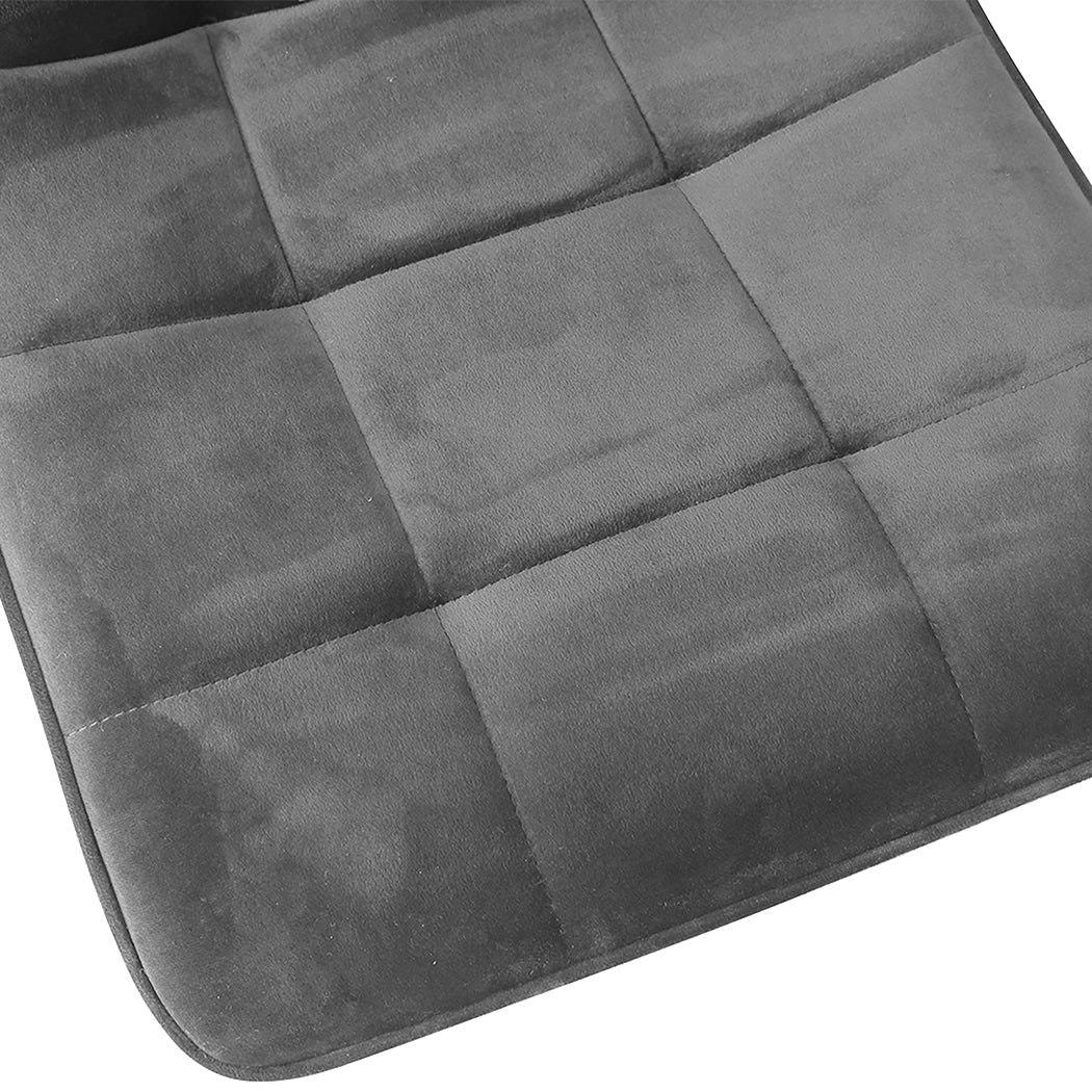 8x Velvet Dining Chairs with Steel Legs for Kitchen - Grey - Rivercity House & Home Co. (ABN 18 642 972 209) - Affordable Modern Furniture Australia