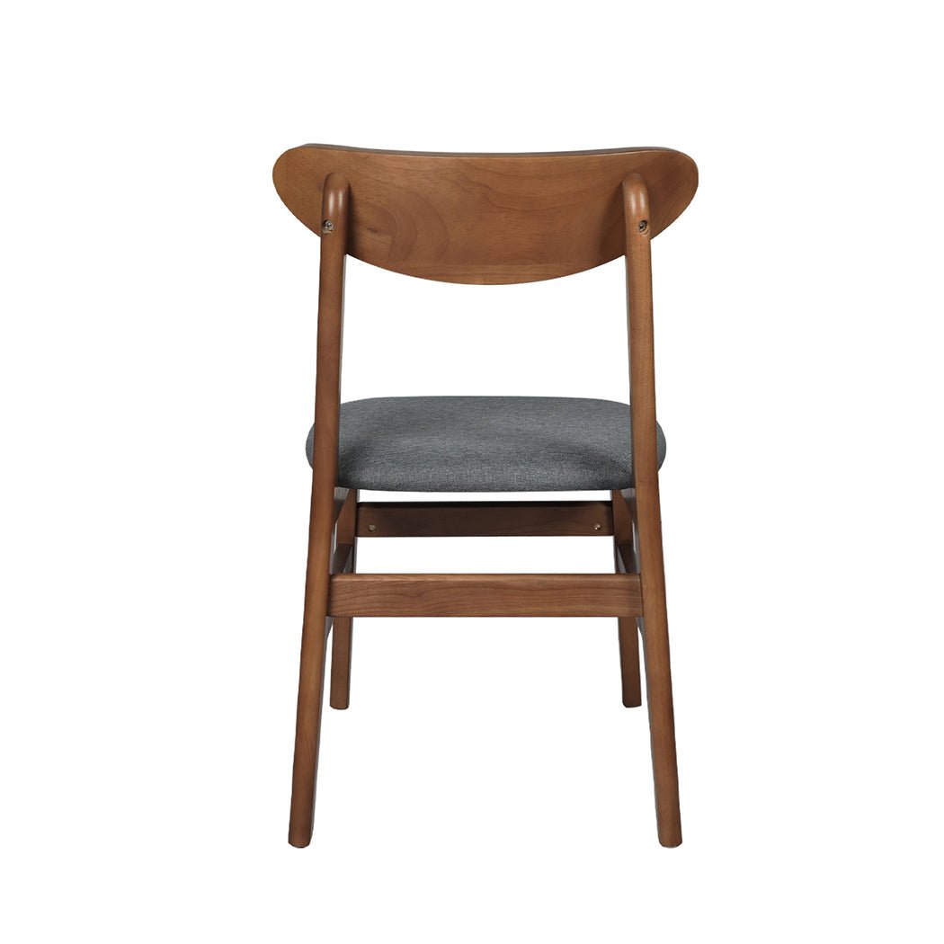 8x Wooden Dining Chairs with Linen Upholstery - Walnut - Rivercity House & Home Co. (ABN 18 642 972 209) - Affordable Modern Furniture Australia