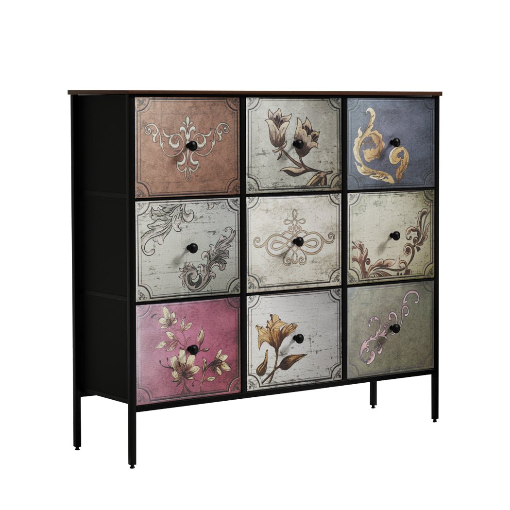 9 - Drawer Chest of Drawers Storage Cabinet - Brown - Rivercity House & Home Co. (ABN 18 642 972 209) - Affordable Modern Furniture Australia