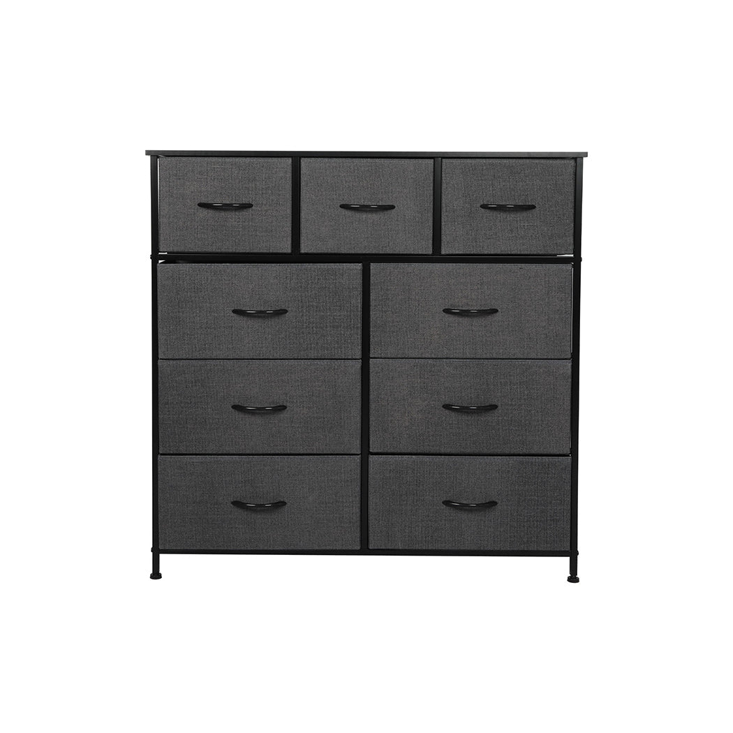 9 - Drawer Chest of Drawers Storage Cabinet - Grey - Rivercity House & Home Co. (ABN 18 642 972 209) - Affordable Modern Furniture Australia