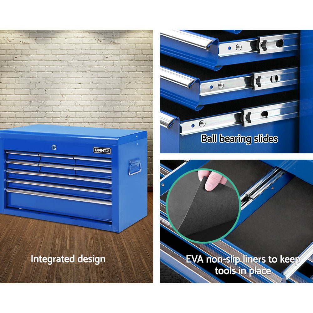 9 Drawer Tool Box Cabinet Chest Toolbox Storage Garage Organiser Blue - Tools > Tools Storage > Tool Cabinets - Rivercity House & Home Co. (ABN 18 642 972 209) - Affordable Modern Furniture Australia